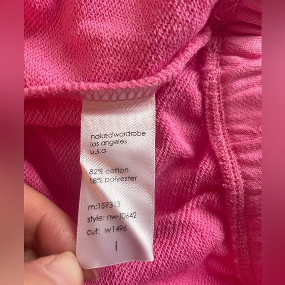 New Naked Wardrobe Women Pink Hoodie Size Large - Picture 6 of 9